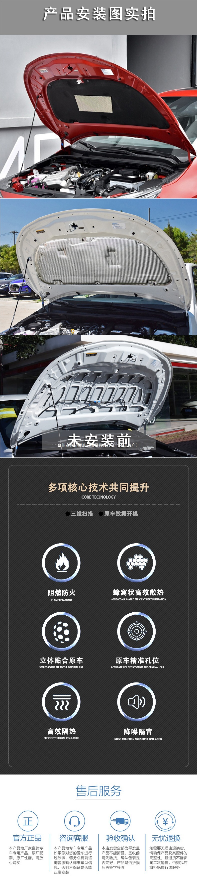 Suitable for 19-25 Toyota Corolla Pioneer New Ralink Engine Sound Insulation Cotton Hood Heat Insulation Wholesale