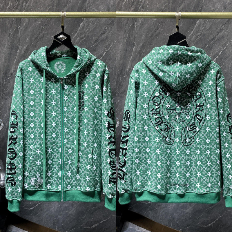 Chrome Heart Hoodie 克罗伈十字架连帽卫衣跨境宽松男女拉链帽衫|undefined
