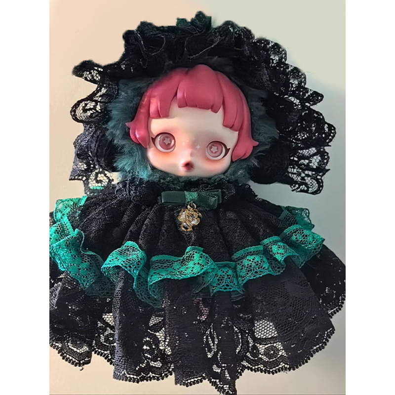 sp光织园SKULLPANDA冬日乐章系列搪胶毛绒公仔娃衣套装娃娃衣服|undefined