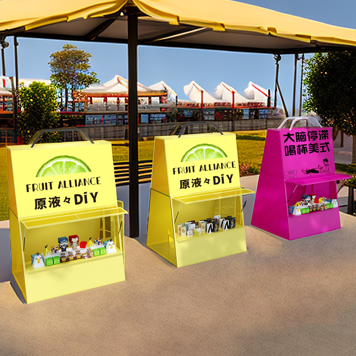 商业街大型美食节活动摊位架小吃车货架夜市摆摊帐篷地摊车镀锌板