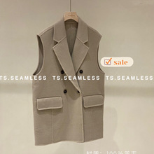 TS.SEAMLESS 全羊毛西装领马甲 1019