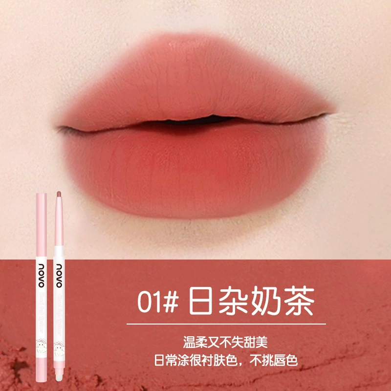 Двусторонний водостойкий карандаш для губ, помада, длительный эффект, не выцветает, оптовая продажа
