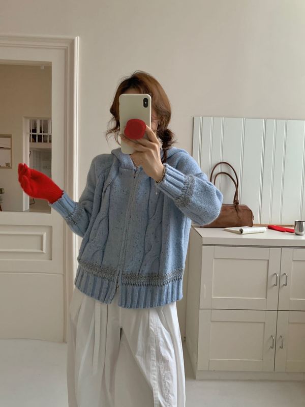 秋冬韩系穿搭针织开衫毛衣外套女2025新款时尚高级感保暖加厚上衣|undefined