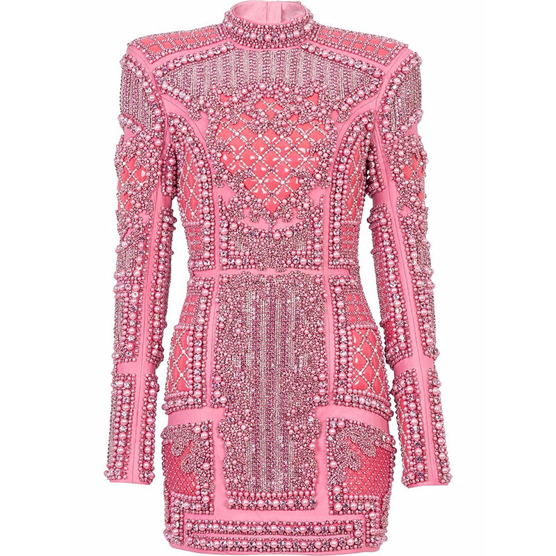 High Street Fashion 2026 Early Spring High-End Heavy-Duty Rhinestone-Embellished Sequin Stretchy Bodycon Dress Cocktail Dress High Street Fashion 2026 Early Spring High-End Heavy-Duty Rhinestone-Embellished Sequin Stretchy Bodycon Dress Cocktail Dress