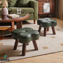 凳子家用矮凳客厅沙发凳实木板凳门口换鞋凳创意软包坐凳简约皮凳