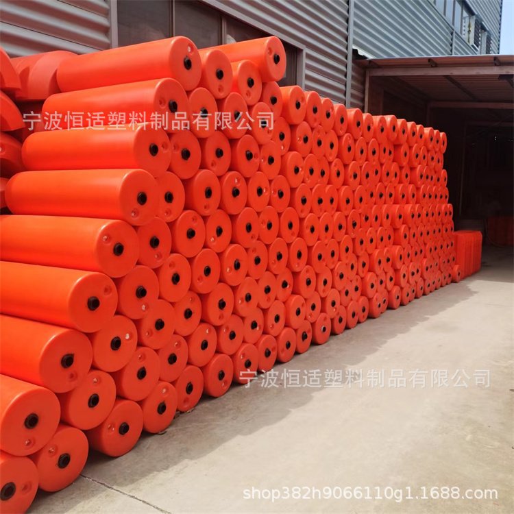 恒适滚塑一体式拦污浮体加工PE材质400*1000挡油浮桶600*1000浮漂