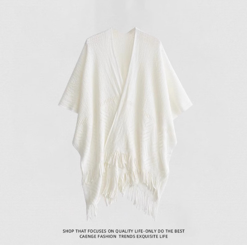 Nuevo chal de mujer, tiras de color, suéter de punto, foto de viaje, capa étnica de todo fósforo, capa de todo fósforo, viaje