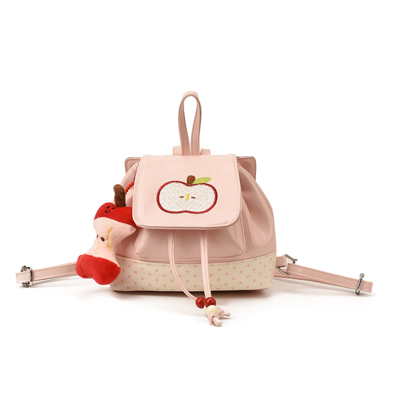 2025 nueva mochila infantil de alto valor de cara caricatura adorable manzana pequeña mochila para niños y niñas, mochila para niños