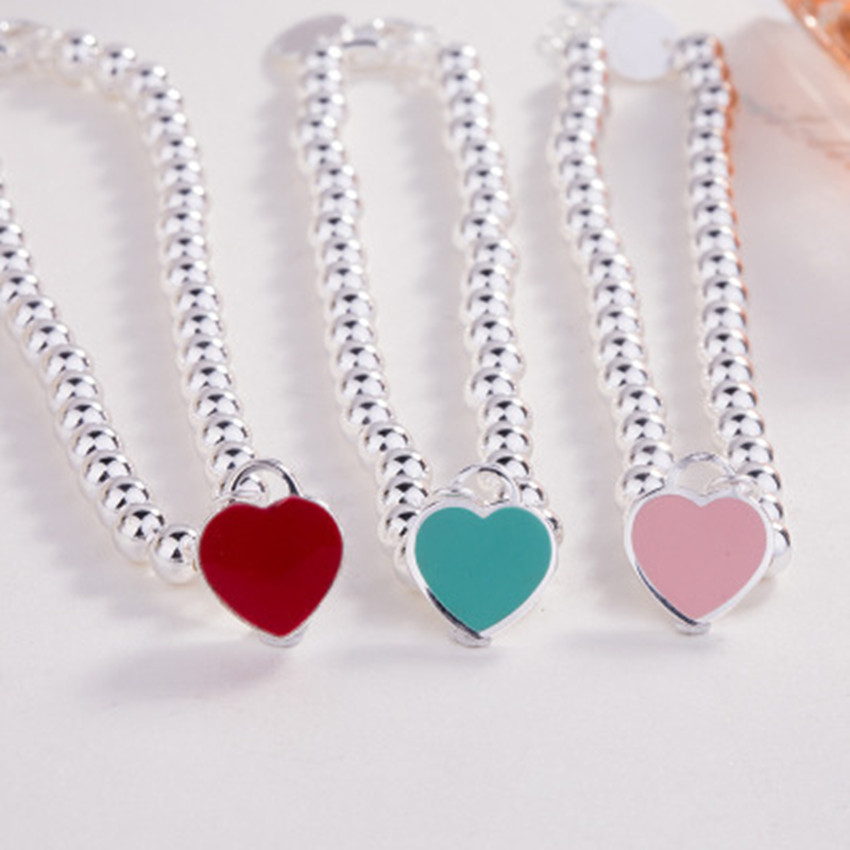 Fashion Heart Shape Copper Epoxy Pendant Necklace