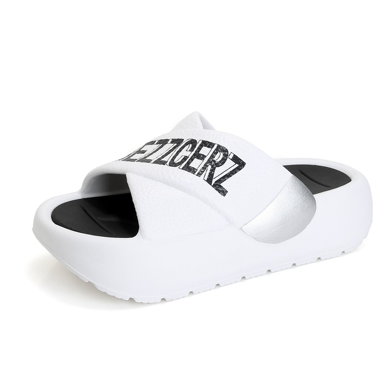 2025 nuevo estilo de suela gruesa que pisa la mierda, zapatillas cruzadas, ropa exterior de mujer, moda, sandalias ligeras rojas de Internet, zapatillas de comercio exterior al por mayor