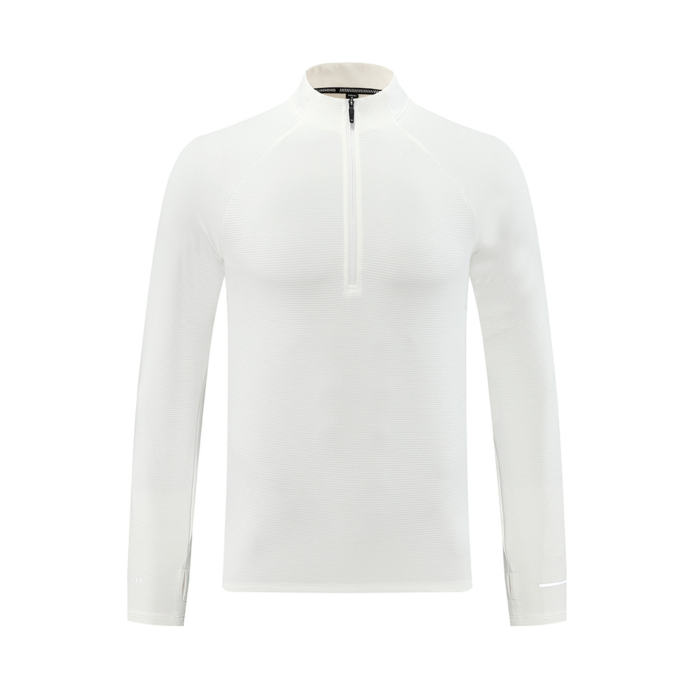 Dijia al aire libre rápido secado deportivo suéter medio cremallera elástico rápido secado de cuello de acondicionamiento físico entrenamiento de carrera camiseta de manga larga hombre