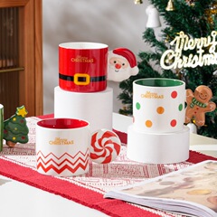 クリエイティブクリスマスプレゼントサンタクロースマグカップセラミックカップ水カップジンジャーパイ人クリスマスツリー朝コーヒーカップ