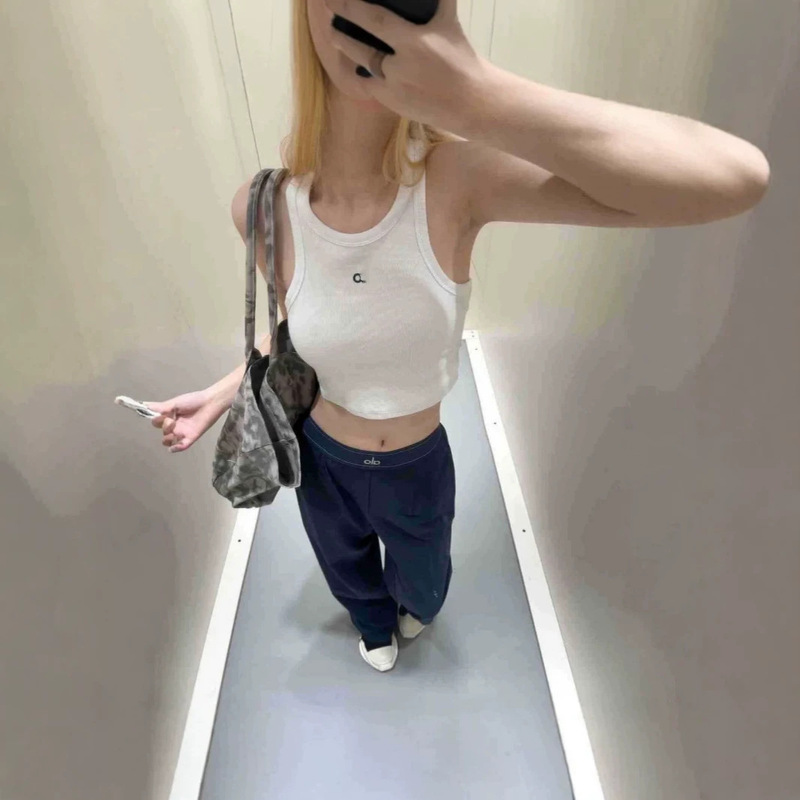 In-Stock Al Summer New Style Sleeveless Tank Top Casual Sports Slim Fit Short Ribbed Women's Top In-Stock Al Summer New Style Sleeveless Tank Top Casual Sports Slim Fit Short Ribbed Women's Top