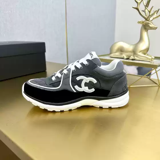 Guangzhou Classy Genuine Leather Xiaoxiangjia Classic Casual Sports Shoes Women's Shoes Lace-Up Color Matching Running Shoes Versatile Yoga Shoes