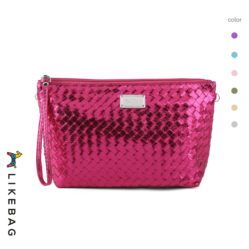 Bolsa de cosméticos de mano transfronteriza europea y americana bolsa de viaje tejida de moda bolsa de almacenamiento portátil bolsa de lavado logo puede ser añadido