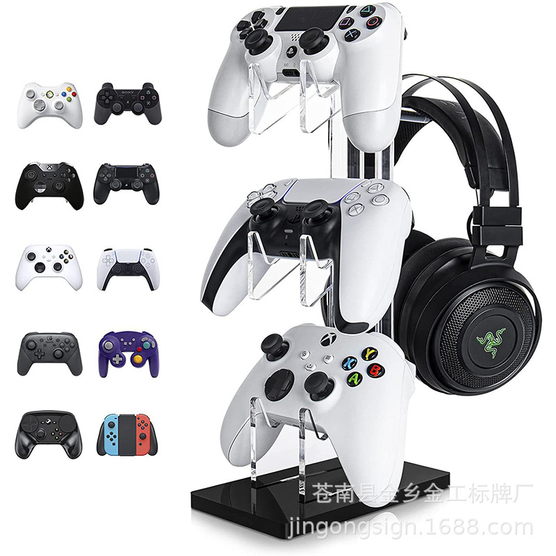 Acrílico transfronterizo de tres capas controlador de juego auriculares display rack PS4 inalámbrico controlador display rack