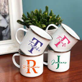 个性化定制马克杯空白不锈钢包银边办公居家咖啡杯便携高颜值水杯