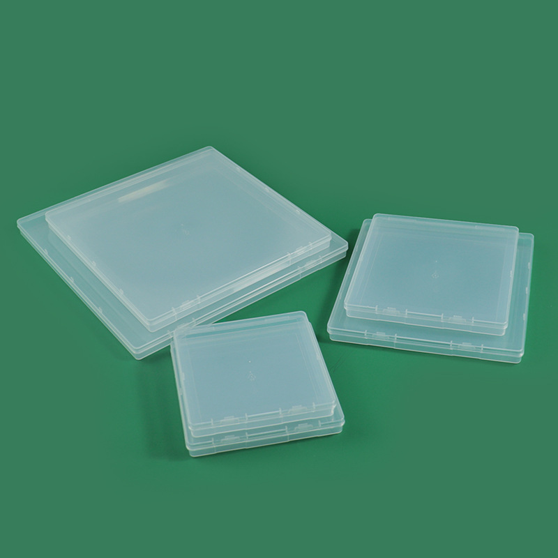 扁平透明塑料盒五金工具样品展示盒零件包装盒配件整理卡片收纳盒