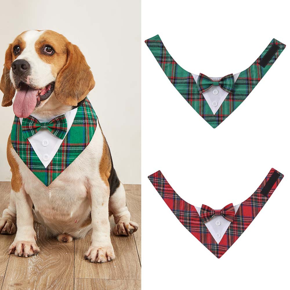 TANPOPO transfronterizo para Navidad cuadrada mascota corbata toalla triangular velcro toalla toalla de saliva para perros bufandas