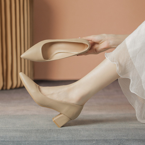 High-heeled work shoes for women  early autumn new style bridesmaid temperament commuting versatile work interviews not tiring feet work shoes