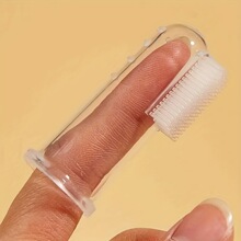 S 74581 Pet Finger Toothbrush Silicone Brush ������ָ��ˢ