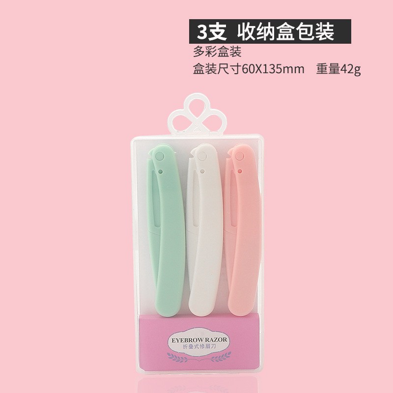 En stock suministro de ceja que forma el cuchillo con el peine curvo luna ceja que forma el cuchillo tamaño pequeño ceja que raspa el cuchillo macro femenina con la protección neta para el corte de la ceja de los principiantes