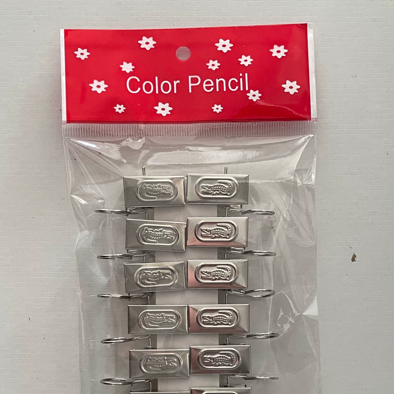 Зажимы для штор с крокодиловым принтом, 20 шт., 1 юань, металлические маленькие зажимы, пилоподобные 2,3*1,2 см, 300/коробка