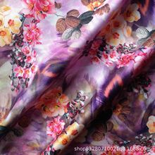 60S人造棉真数码印花 100%人棉贡缎 高端棉绸 各类时装女装面料