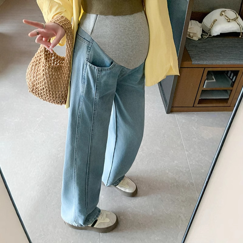 In-Stock Maternity Pants for Spring and Autumn, Non-Tightening Denim Pants for Outdoor Wear, Wide-Leg Pants for Autumn and Winter, Autumn Clothing, One-Piece Dropshipping In-Stock Maternity Pants for Spring and Autumn, Non-Tightening Denim Pants for Outdoor Wear, Wide-Leg Pants for Autumn and Winter, Autumn Clothing, One-Piece Dropshipping