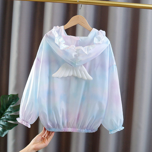 Girls' Sun Protection Clothing Summer Thin Jacket Little Girl UV Protection Air Conditioning Shirt Children's Breathable Summer Wear Sun Protection Clothing 