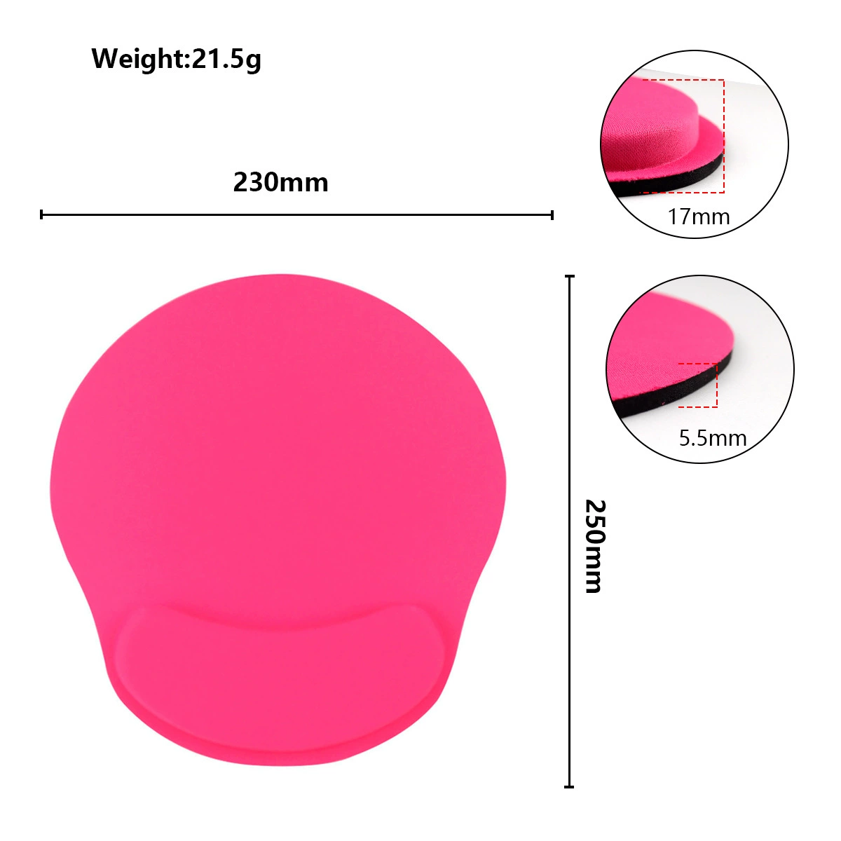 Mouse pad wrist rest E02, soft EVA ergonomic support, multiple colors