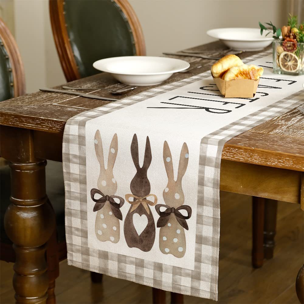 Easter Pastoral Rabbit Letter Linen Tablecloth display picture 2