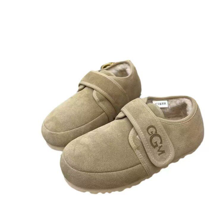 Giày bệt nữ đế mềm dạng slip-on quai dán Velcro mũi tròn — màu nâu, màu nâu đỏ, Maroon [đóng hộp], Màu nâu [đóng hộp]