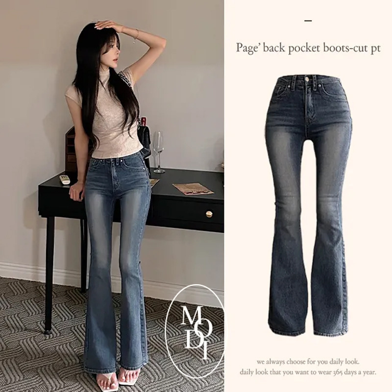 C Qiaoer's New Spring Style Slim-Fit, Flattering, Tight-Fitting Denim Flared Pants for Women C Qiaoer's New Spring Style Slim-Fit, Flattering, Tight-Fitting Denim Flared Pants for Women