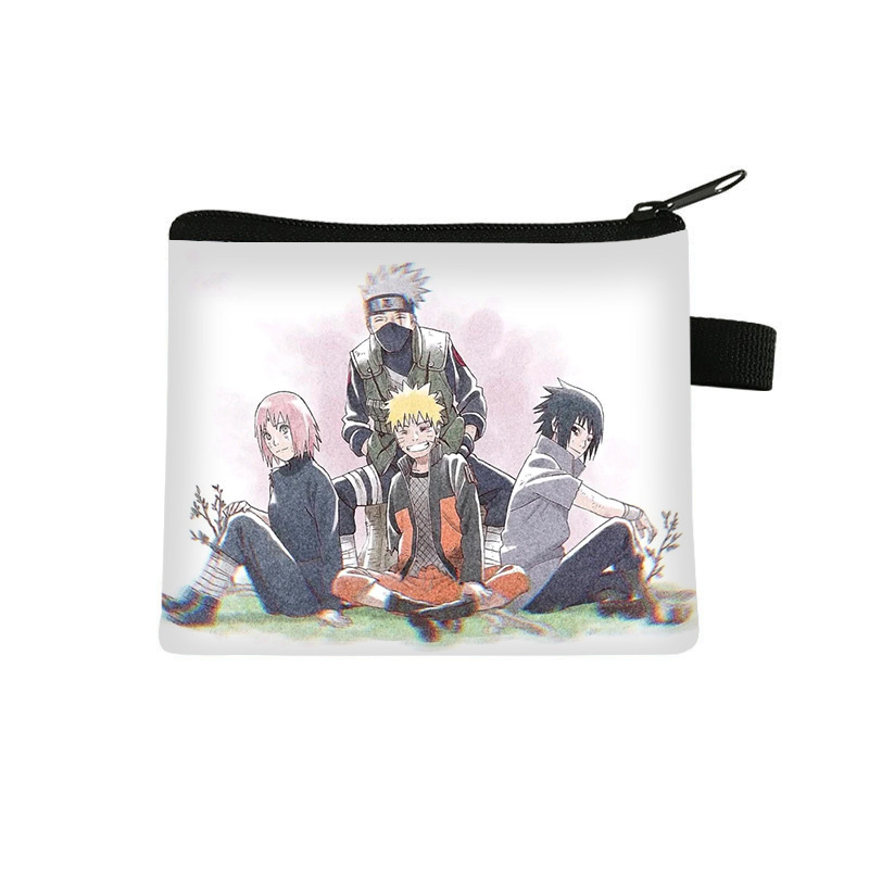 Nuevo Naruto niños monedero estudiante tendencia auricular moda bolsa de almacenamiento tendencia cremallera titular de la tarjeta al por mayor