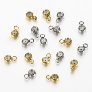 4mm304不锈钢硅胶定位珠吊坠 定位调节珠diy手工饰品配件手链隔珠