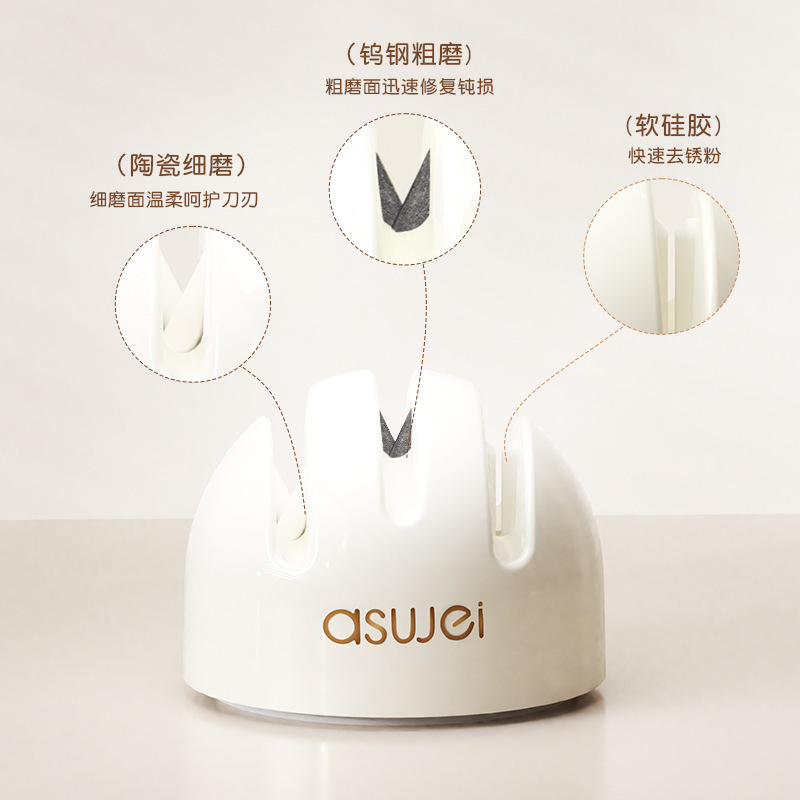 家庭用ナイフ研ぎ器、包丁、ハサミ、クイック研ぎツール、カウンタートップ壁掛け両用吸盤砥石|undefined