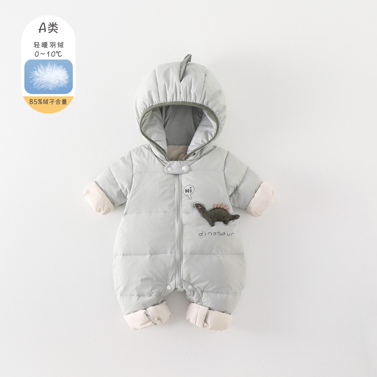 2025 New Style Thickened Fleece-Lined Warm Onesie for Baby Boys, Suitable for Outdoor Activities and Crawling