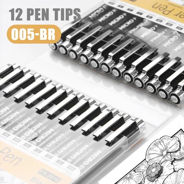Cross-Border Needle-Tip Pen Set for Art, Student Anime Drawing Pen, Black Waterproof Outlining Pen Set
