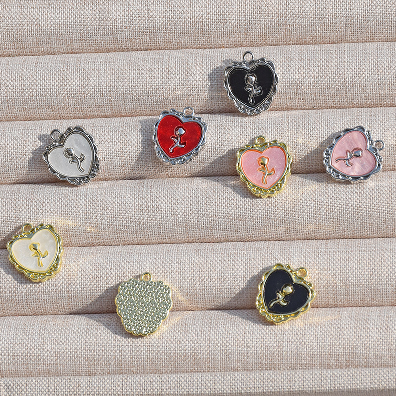 20g Weight Pendant Jewelry Making Type Charms Classification 10 PCS/Package Quantity Alloy Material Heart Shape Pattern All Seasons Season Polished Finish Plating Design Sweet Style 10 PCS/Package Alloy Heart Shape Polished Pendant Charms 10