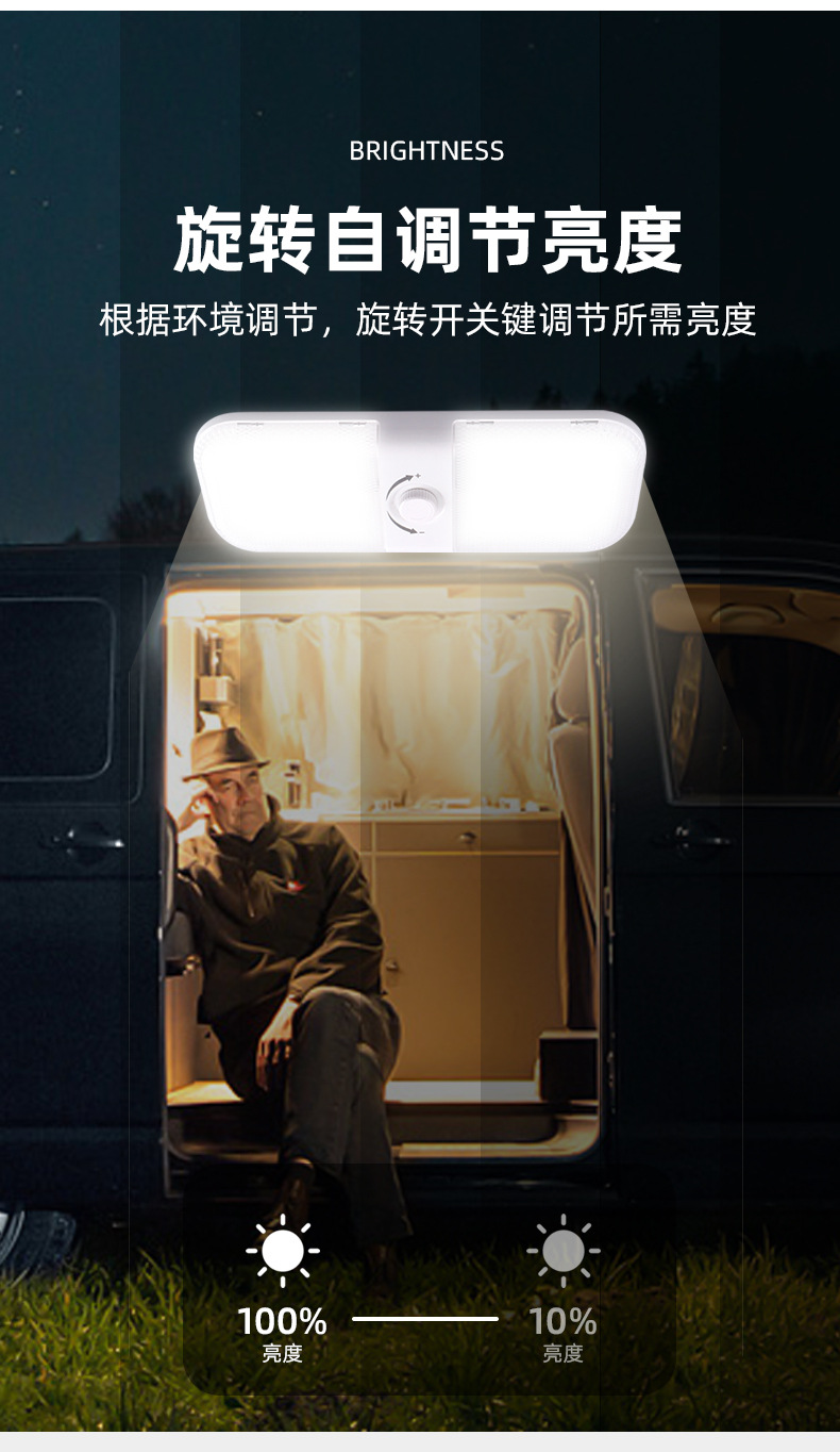 Car RV Light Reading Light 204LED Truck Compartment Light 12v Roof Light Camping Outdoor Boat Light