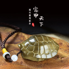 暗い沈木の富甲の天下の手の件の文は烏亀の殻の緑檀の象牙の実の彫刻の茶の寵愛の置物のペンダントを遊びます。