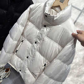 一件代发!请认准杭州羽绒!90白鸭绒男士时尚无帽立领羽绒服外套潮