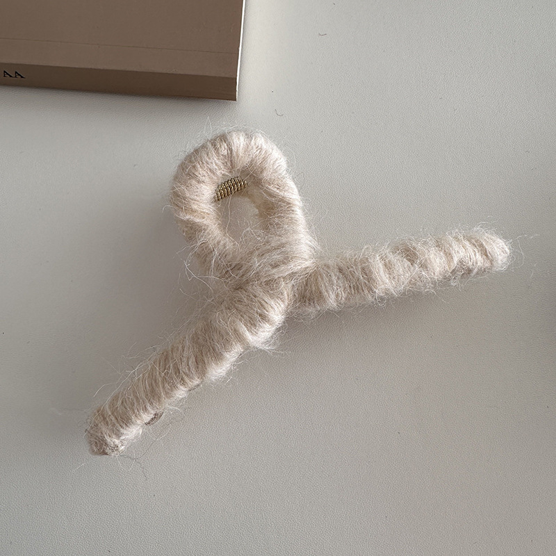 Wicklung herbst und winter süße wolle haarnadel weibliche zurück kopf hochsteckfrisur shark clip große haar clip hochwertige haar grip kopfschmuck_voghion.com