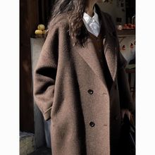 美拉德羊绒大衣女羽绒服白鸭绒内胆中长款2024款毛呢保暖外套