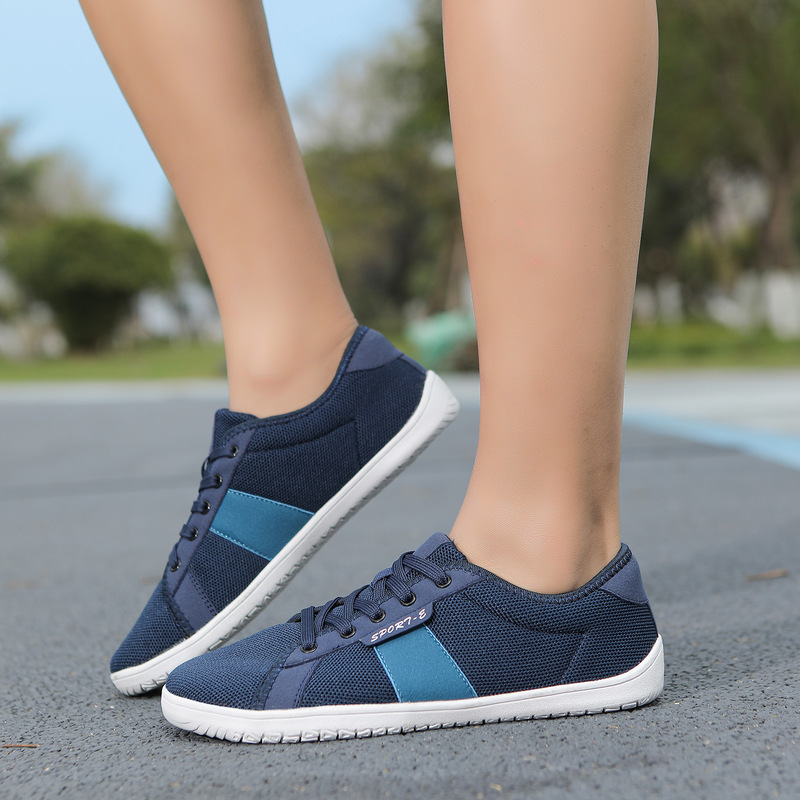 New Cross-border Wide-head Breathable Large Size Fly-woven Barefoot Shoes Sports Fitness Shoes Non-slip Cycling Shoes Outdoor Running Shoes