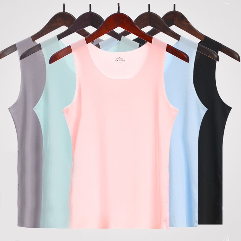 Cross-border New Women's Seamless Ice Silk Solid Color Vest Women's Inner Fashion Base Shirt Sling Summer Sleeveless Top