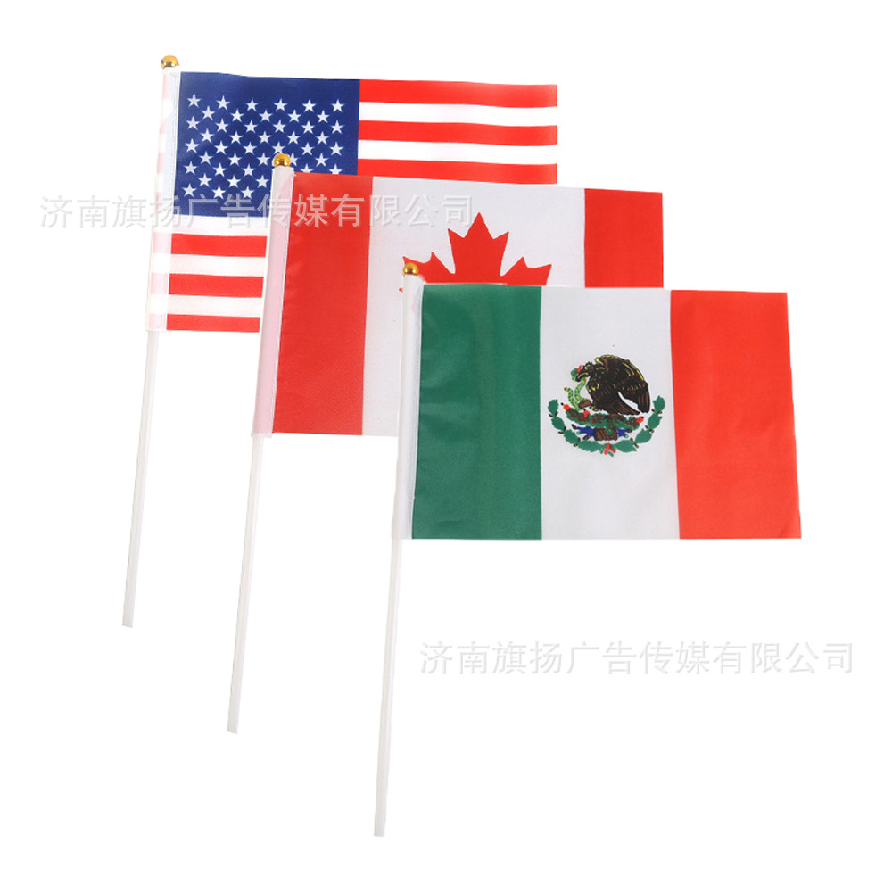 2026 Estados Unidos, Canadá, México, productos de la Copa del Mundo, banderas de mano, fanáticos, banderas de mano, banderas personalizadas