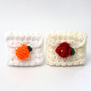 Cross-border wool hair clip hand crocheted camellia bag pineapple woven hat cute hairpin headdress wholesale