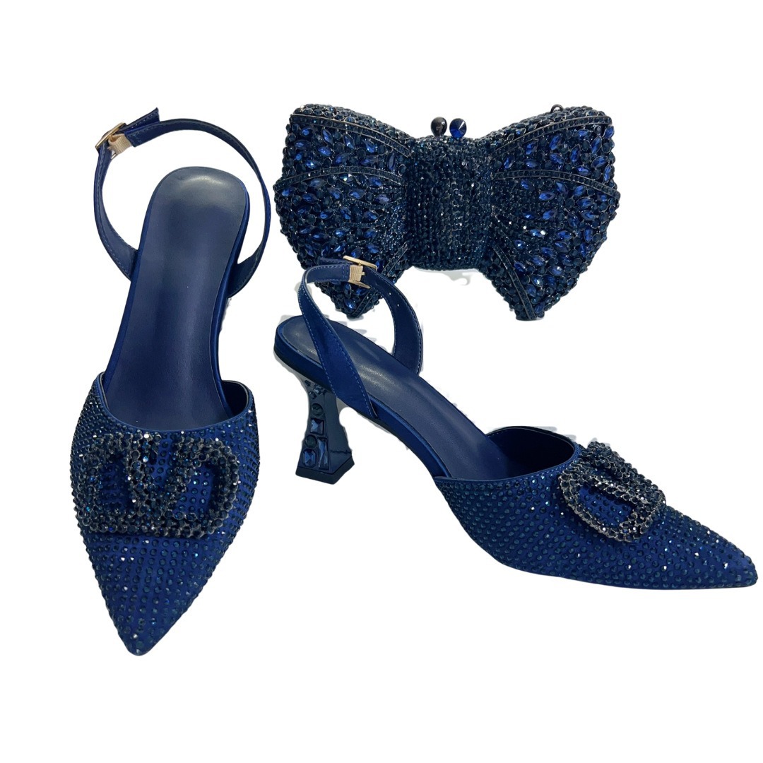 Zapatos de estilo italiano nuevos zapatos de tacones altos de lujo con diamantes zapatos de banquete de mujer zapatos de punta de mujer image 4
